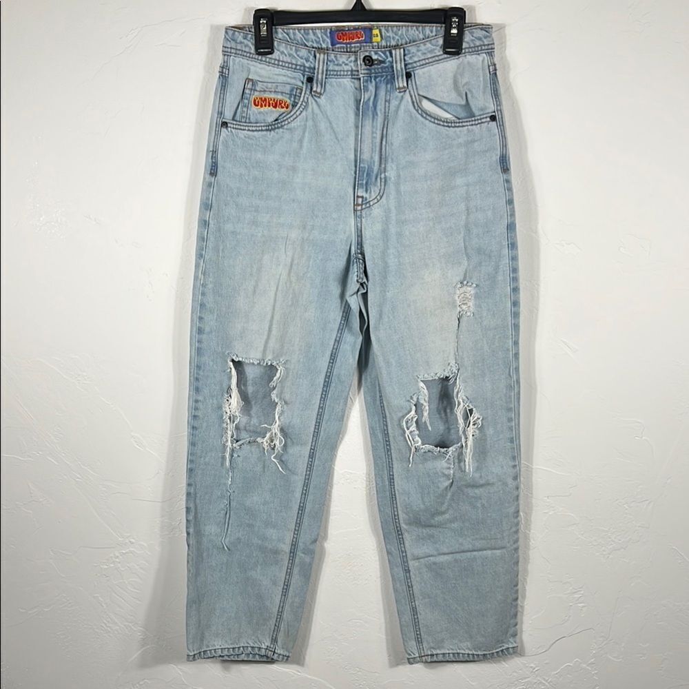 🔥🔥 EMPYRE Y2K Streetwear Skate Distressed Light Blue‎ Denim JEANS Men Sz 28